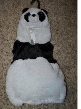 Panda Bear Halloween Costume Puffer Hooded Vest Plush 12/18 mths Unisex Toddler